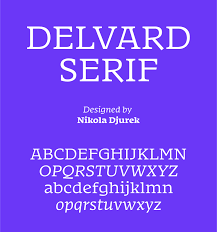 Beispiel einer Delvard Serif-Schriftart